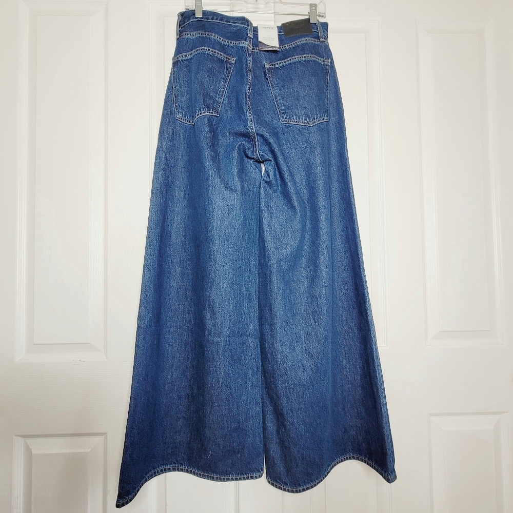 Levis Made & Crafted Womens Denim Jean 25 Full Flare High Rise Dark Blue New - Picture 11 of 11